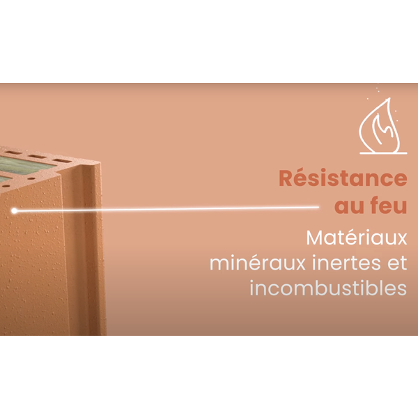 Brique Isobric base avec isolant en laine de roche - RC80 - R = 2,00 m².K/W - 500,0 MM x 200 MM x 299,0 MM