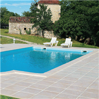 Dalle de terrasse Edilis Templar en pierre reconstituée - 50,0 cm x 50,0 cm - ép. 28,00 mm - Écru