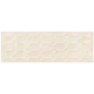 Faïence murale à reliefs géométriques effet résine colorée - Resina Struttura 3D Bee - 40,0 CM x 120,0 CM - ep.8,00 MM - Avorio