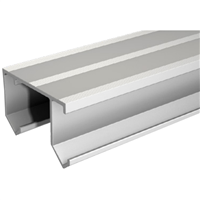 Rail aluminium double voie pré-percé Mantion Tubel pour porte de placard - longueur 300 cm