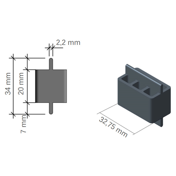 Entretoise pour espacement régulier entre lames Open 100 et Wide 200 - Lot de 96 pièces