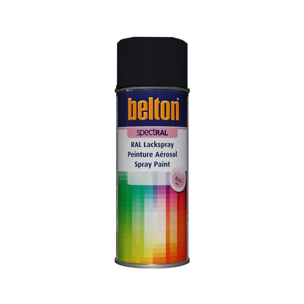 Peinture Belton aérosol SpectRAL brillante RAL 9004 Noir de sécurité 400 ml