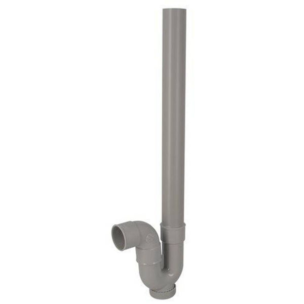 Siphon Nicoll pour machine à laver - Sortie horizontale orientable - Diamètre 40 mm - PVC gris