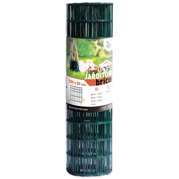 Grillage souple vert 6005 - Jarditor Brico - fil Ø2,10 mm galvanisé et plastifié - maille 100 x 50 mm - 25,00 M x 1,00 M