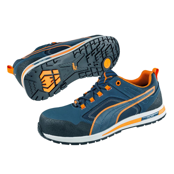 Chaussure de sécurité S3 Puma Crosstwist Low – orange et bleu – Taille 42