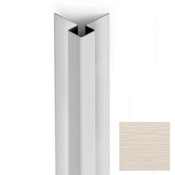 Profil d'angle extérieur pour bardage Cedral Click - aluminium laqué Blanc crème C07 - longueur 3,00 M