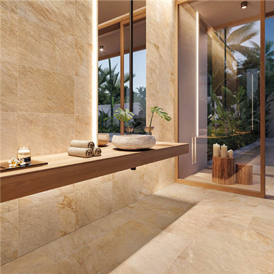 Carrelage extérieur antidérapant effet pierre de Bali - Zéphyr - 30,0 CM x 60,0 CM - ép. 9,00 MM - Gold