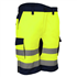 Bermuda de travail haute visibilité jaune multipoches et bandes rétroréfléchissantes - HIBANA - Taille XL
