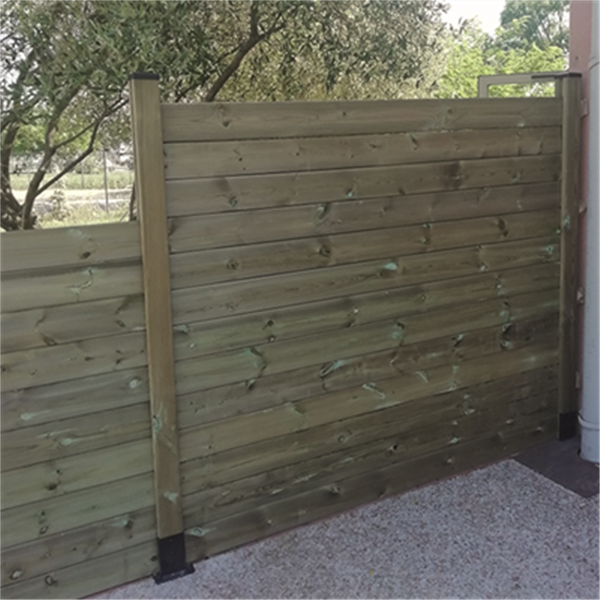 Poteau de départ/fin pour clôture en bois Denver - Pin traité Classe 4 vert - 90 x 90 mm - Hauteur 2,40 M