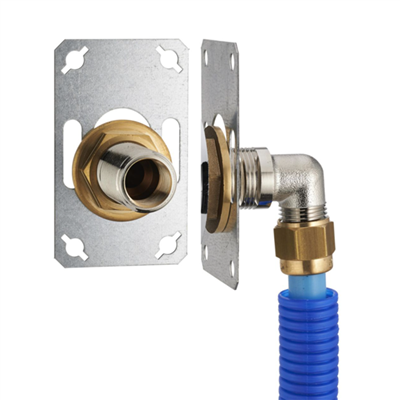 Platine simple PER à compression pour robinet mural - Kit Fix System - Ø 16 mm - sortie femelle 15 x 21 mm