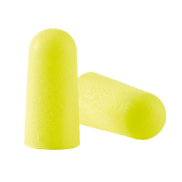 Bouchons d'oreilles jetables E-A-R soft 3M roulés jaune fluo - 5 paires