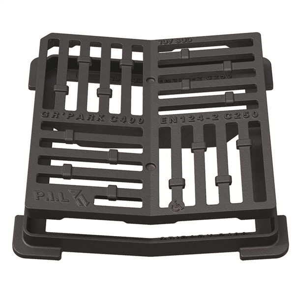 Grille concave A/cadre C250 400x400 PMR