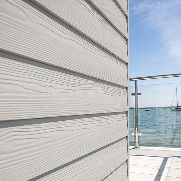 Bardage fibre ciment Cedral Lap finition relief - 190 mm x 10,00 mm - L. 3,60 m - Gris argent C51