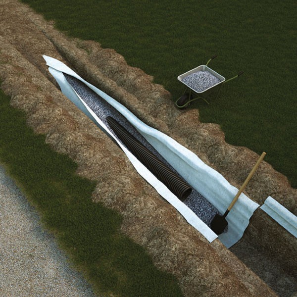 Géotextile non-tissé imputrescible pour aménagement extérieur - Résistance 4 kN - Edia - 2 m x 50 m