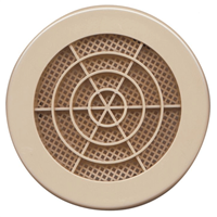 Grille d'aération ronde fixe avec moustiquaire PVC sable - Ø extérieur 103 mm - Ø int. 80 à 90 mm