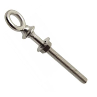 Piton à oeillet fileté avec écrou inox A4 6x60 mm trou de 15 mm - lot de 5