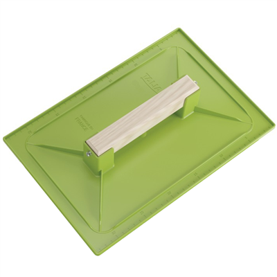 Taloche de maçon en ABS vert avec plateau alvéolé Taliaplast - rectangle de 34,0 CM x 23,0 CM