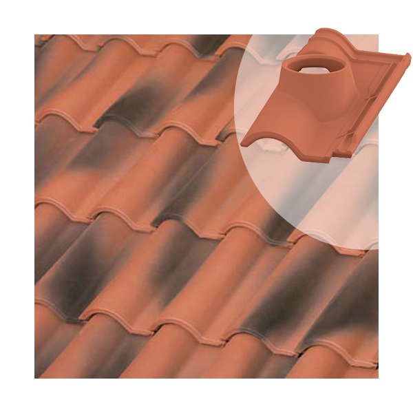 Tuile à douille TB-12 Tejas Borja - Ø  intérieur 130 mm - coloris Nature rouge vieillie - 435 MM x 255 MM