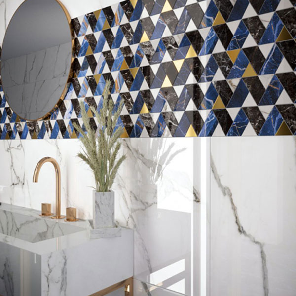 Faïence murale effet marbre polie et rectifiée - Rhapsody - 60,0 cm x 120,0 cm - ép.7,00 mm - White Beauty