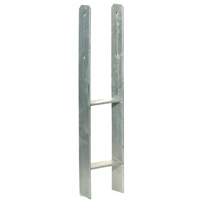 Pied de poteau en H à sceller pour ancrage bois largeur 91 mm hauteur 600 mm