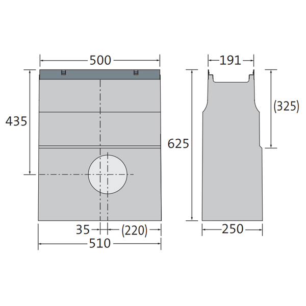 Avaloir eau pluviale pour caniveau en béton BIRCOslim DN 150 - longueur 500 mm