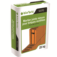 Mortier joints minces pour briques rectifiées - Biobric - sac de 25 KG