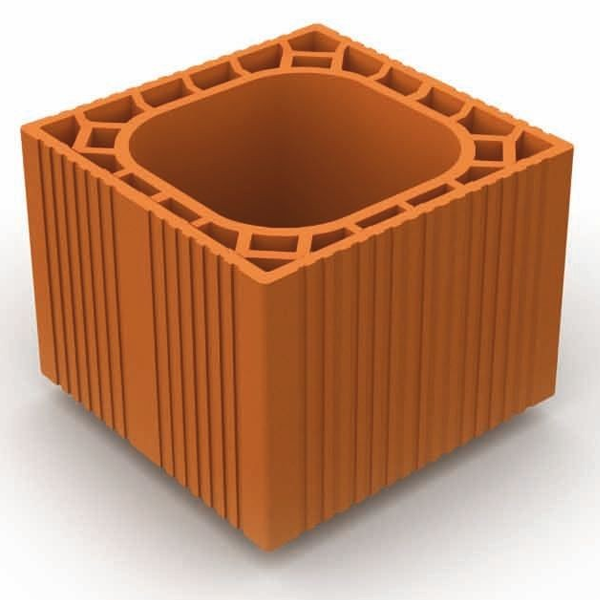 Boisseau alvéolé en terre cuite BioBric pour conduit de cheminée - 20 CM x 40,00 CM - hauteur 33,00 CM