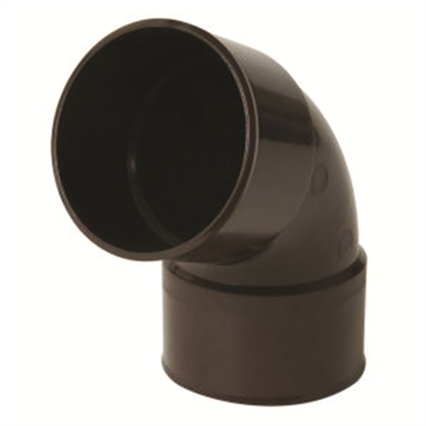 Coude cylindrique Nicoll pour tube de descente - Femelle/Femelle - Diamètre 80 mm - Angle 67°30 - Techtan - Marron