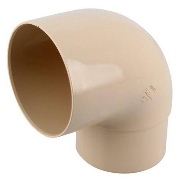 Coude mâle/femelle Nicoll pour tube de descente - Angle 87°30 - Diamètre 80 mm - Techtan Sable