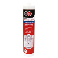 Joint mastic silicone acétique cuisine - Edilis - Cartouche 300 ml - Blanc