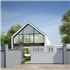 Portail aluminium sur mesure Intiméclo - Inti 10 Odin - Battant ou coulissant - Aspect au choix - Barreaudage vertical 100 mm et lames horizontales 150 mm