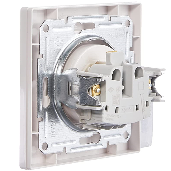 Prise de courant 2P+T Schneider Asfora complet - à encastrer - blanc brillant - 16 A - 230 V