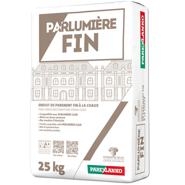 Enduit de parement à la chaux à grain fin Parexlanko Parlumière - Teinte R109 - Sac de 25 KG
