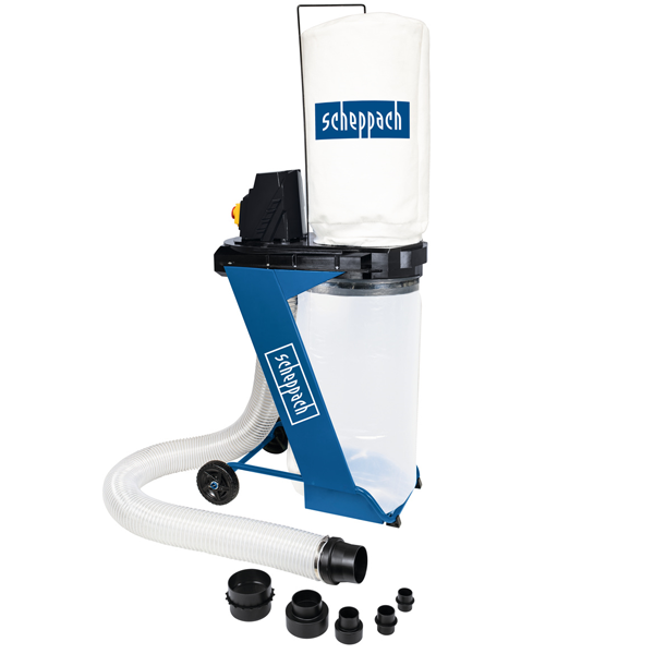 Aspirateur à copeaux Scheppach DC500 230 V 75 litres avec 6 adaptateurs et flexible 2 m
