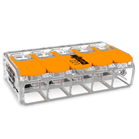 Borne à levier compact 221 Wago - 5 connexions 0,5 à 6 mm² - tous types de conducteurs - Boîte de 15