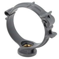 Collier de fixation monobloc à visser pour canalisations PVC - polypropylène gris - insert métallique au pas de 7 x 150 - Ø50 mm Nicoll