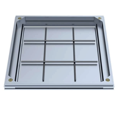 Tampon à remplir de béton ou à paver en aluminium - SOCOLIM TSAD40.55 - Double joint - 520,0 mm x 520,0 mm