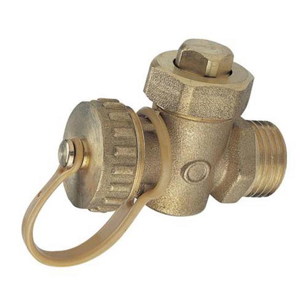 Robinet de vidange laiton brut à boisseau et presse étoupe mf3/8