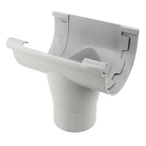 Naissance centrale à coller Nicoll NAC25 pour gouttière LG25 - Techtan - tube de descente de 80 mm - gris