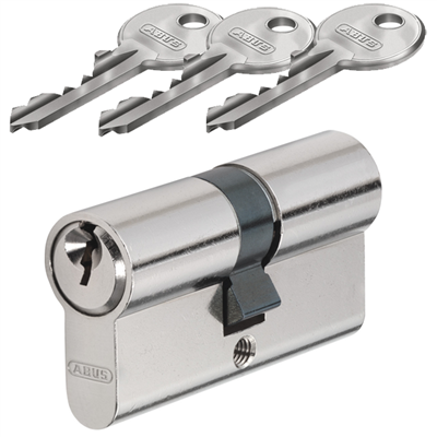 Cylindre de sécurité Abus E50 à 5 goupilles pour serrure à profil européen - 3 clés - 45 x 50 mm