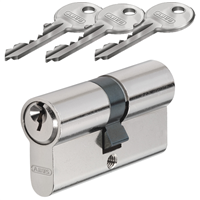 Cylindre de sécurité Abus E50 à 5 goupilles pour serrure à profil européen - 3 clés - 30 x 40 mm