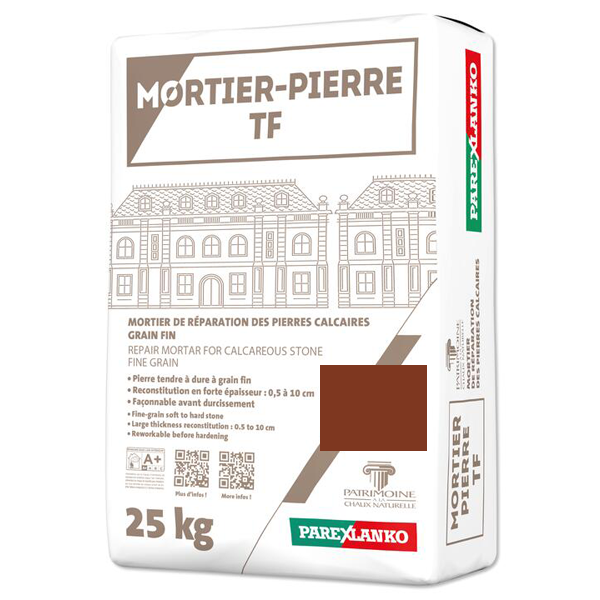 Mortier de réparation des pierres calcaires 0,5 à 10 cm - Mortier Pierre TF Parex - Toulouse - Sac de 25 KG