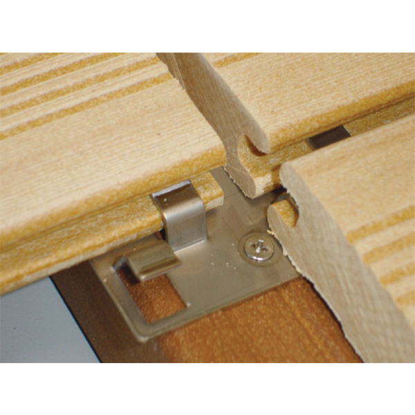 Clip d'aboutage inox avec vis pour fixation lame de terrasse Silvadec sur lambourde - Sachet de 10 pièces