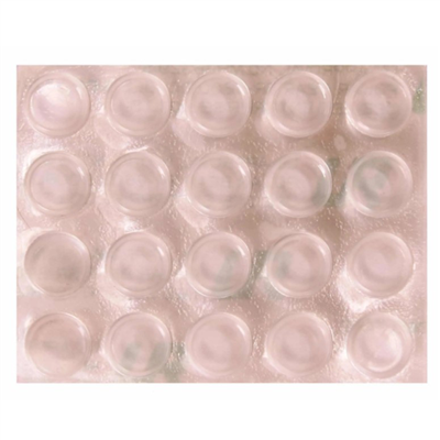 Pastille anti-bruit, anti-choc et antidérapante adhésive Ø 10 mm - Plastique transparent - Lot de 20