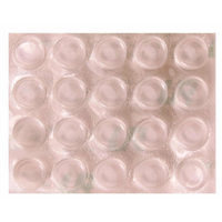 Pastille anti-bruit, anti-choc et antidérapante adhésive Ø 10 mm - Plastique transparent - Lot de 20