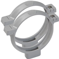 Collier à bride pour tube de descente Nicoll - Diamètre 80 mm - PVC Gris - Lot de 2 pièces