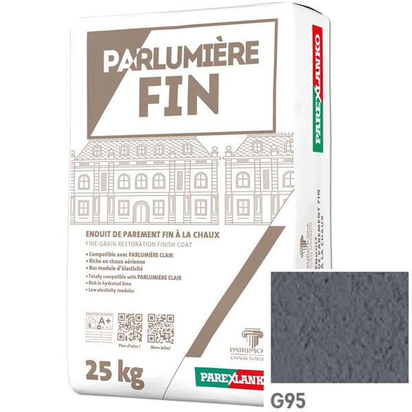 Enduit de parement à la chaux à grain fin Parexlanko Parlumière - Teinte G95 - Sac de 25 KG