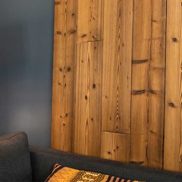 Bardage bois brûlé pour murs intérieurs et extérieurs - 211 MM x 20,00 MM - 4,15 M - Cookie