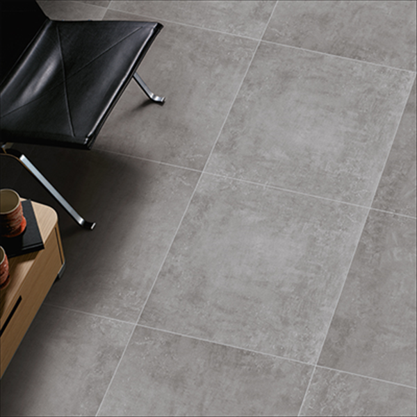 Plinthe de carrelage intérieur en grès cérame émaillé Ciment effet béton - 45,5 CM x 8,5 CM - Gris