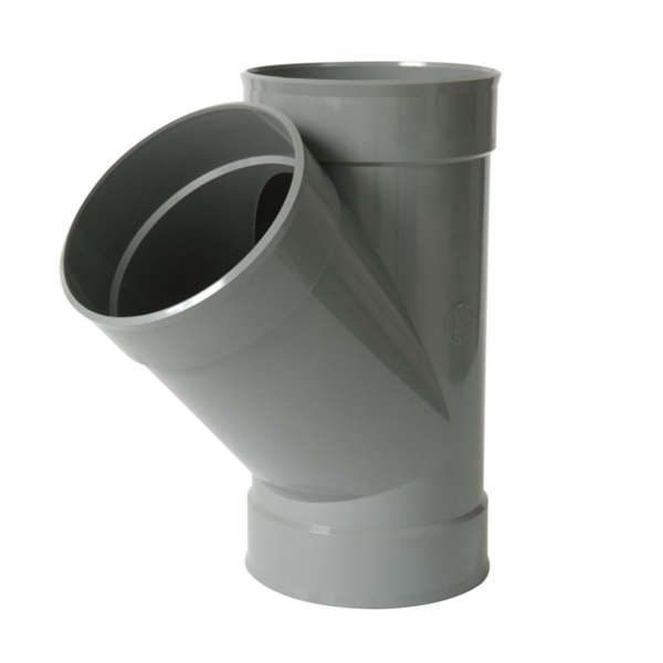 Culotte simple femelle-femelle Nicoll - Angle 45° - Diamètre 200 mm - PVC Gris